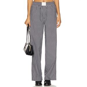 Lioness Black and White Striped Wide Leg Pants